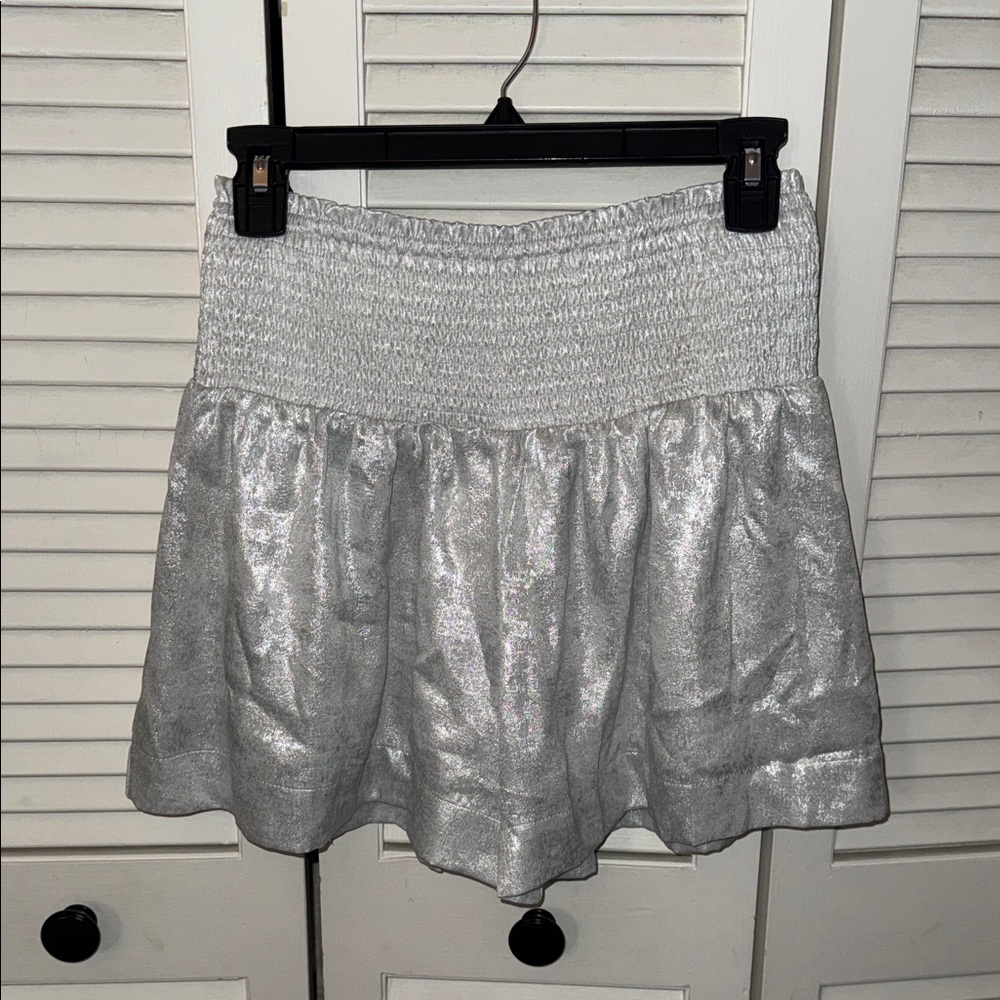 TCEC Silver High Waist Women Shorts